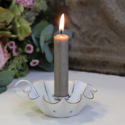 antique white chamberstick
